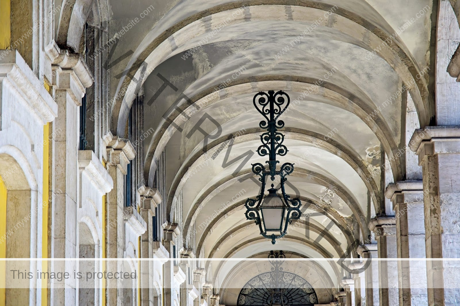 Arches at Praça do Comércio, Lisbon, Portugal