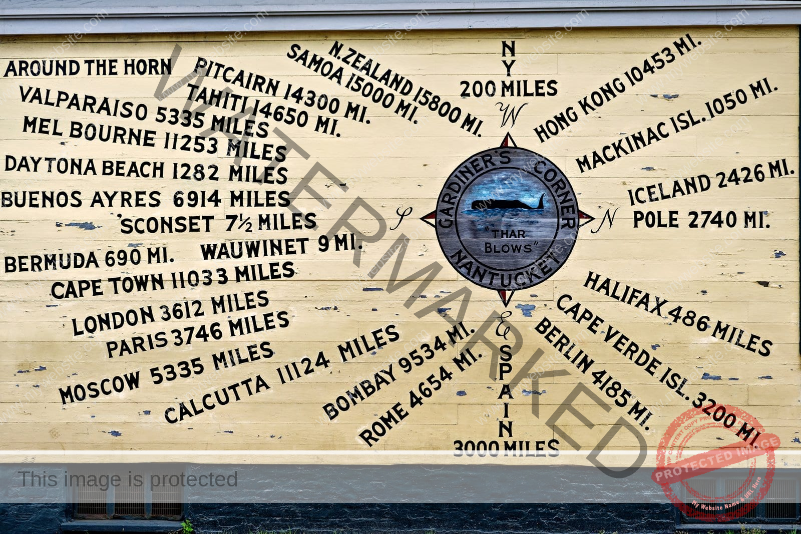 London is 3,612 miles from Nantucket