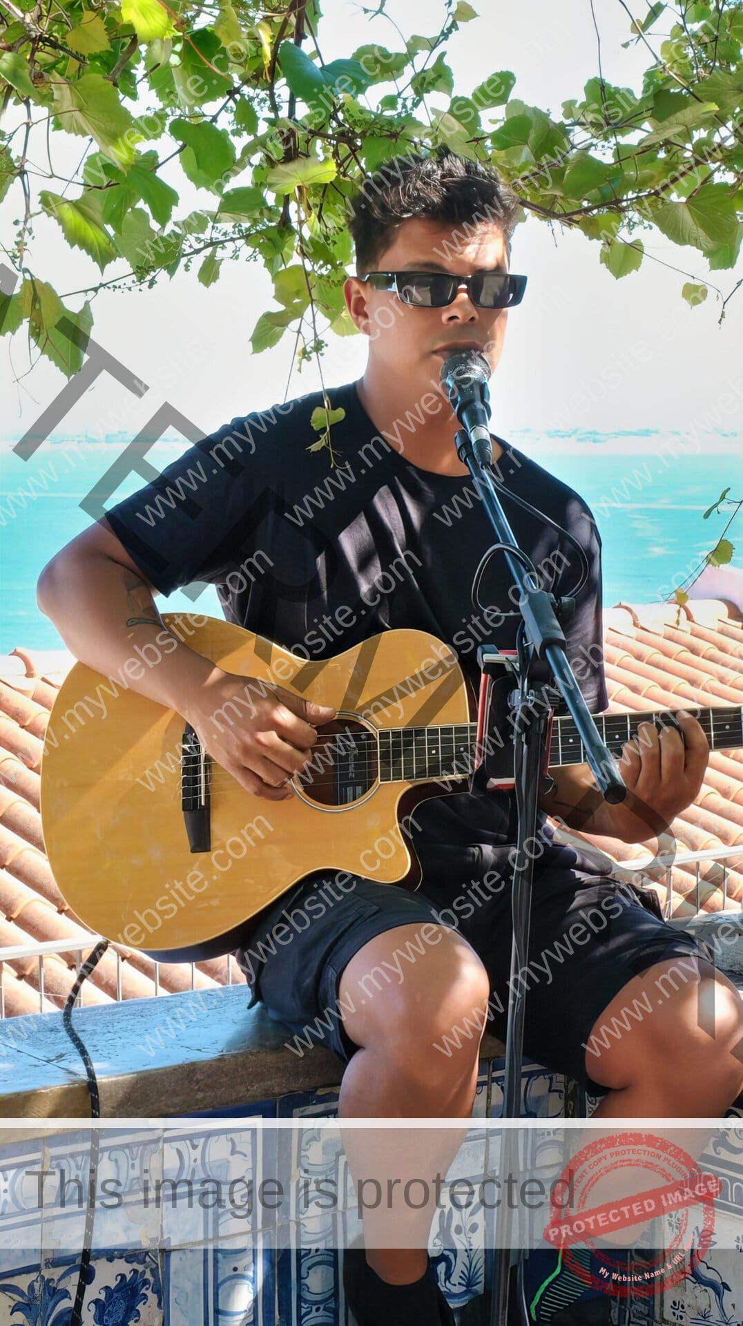 Guitar player at Miradouro de Santa Luzia