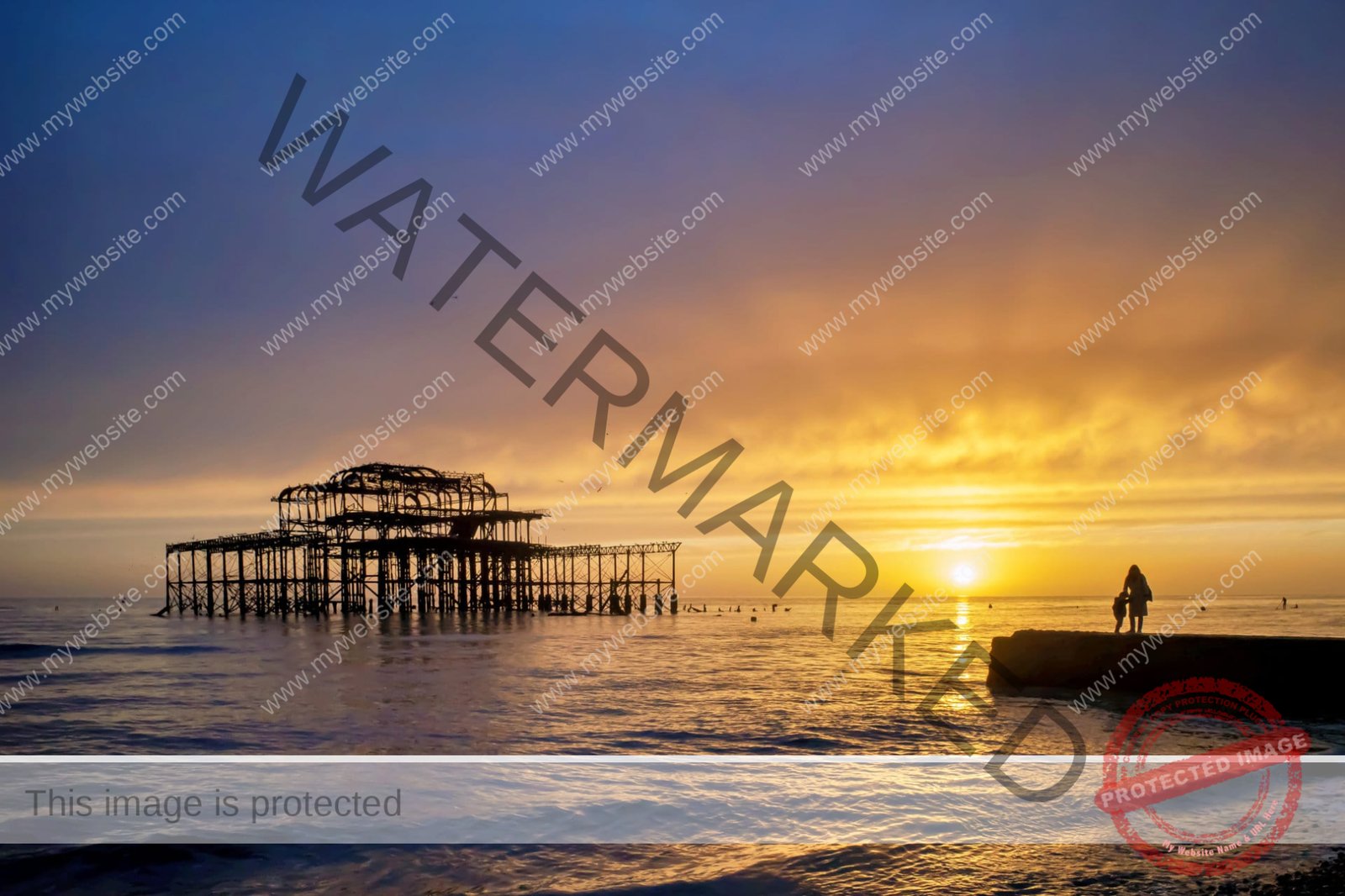 West Pier, Brighton, at sunset